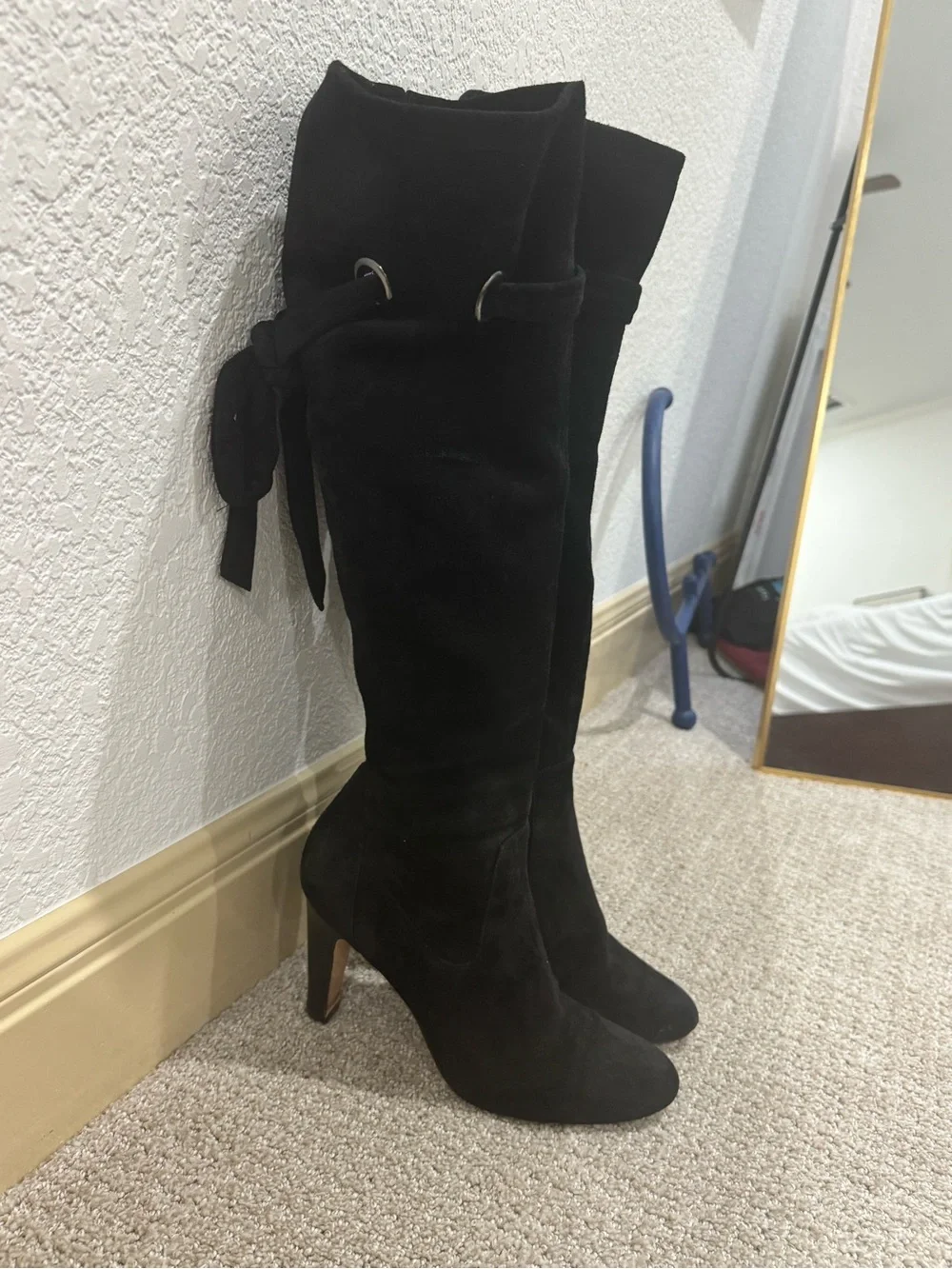 Cole Haan Nike Air “Rochelle” Black Suede Over-the-Knee Heeled Boots 8B